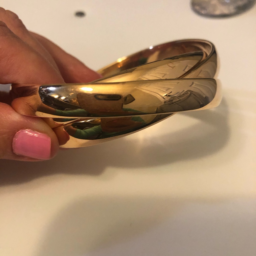 Bronze Italy Rose Colored Interlocking Bracelet 32$